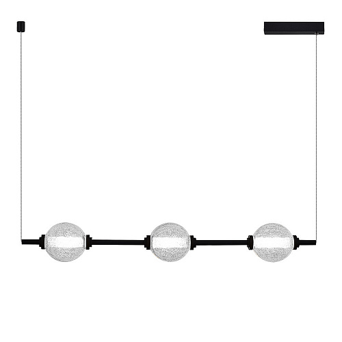 Светильник подвесной LED 3*8,5W 3000K SL6120.403.03 чёрный/прозрачное кракелированное стекло Peek ST-Luce