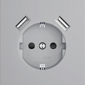 Розетка с USB A+A, S70 (серый) Voltum S70 VLS0404M -VLS000916