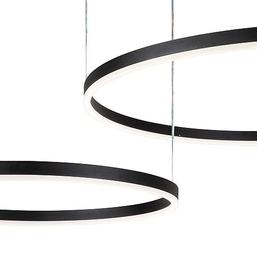 Подвесной светильник 1200*800*140/1240 мм, 2*LED 105W 3000-5700K черный Indigo Galass V000030L, 14001/2P Black