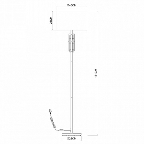 Напольный светильник ARTE LAMP TAYGETA 40W E27 220V A4097PN-1CC