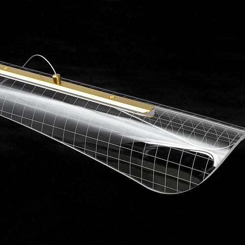 Линейно-подвесной светильник 102*35-150 см, 1*LED, 18W, 4000K, Lussole Calvert LSP-7368, матовое золото