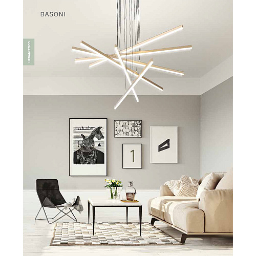 Светильник подвесной 102 см, 100W 4000K ST LUCE BASONI SL394.223.06 Матовое золото