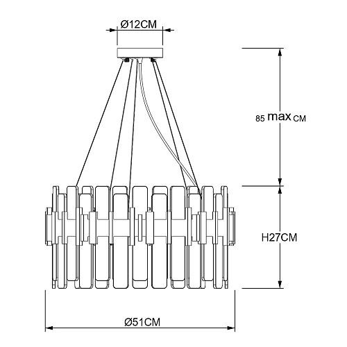 Подвесная люстра 10*G9 A1053SP-10PB медь Alya Arte Lamp