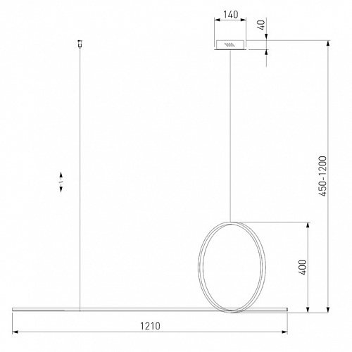 Светильник 121*40*120 см, LED*35.5W, 4200 К, Eurosvet Mist 90266/1, золото