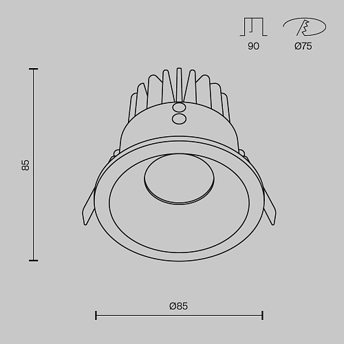 Светильник точечный 3000K 12W IP 65 Maytoni Zoom DL034-2-L12W