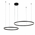 Подвесной светильник 1200*800*140/1240 мм, 2*LED 105W 3000-5700K черный Indigo Galass V000030L, 14001/2P Black