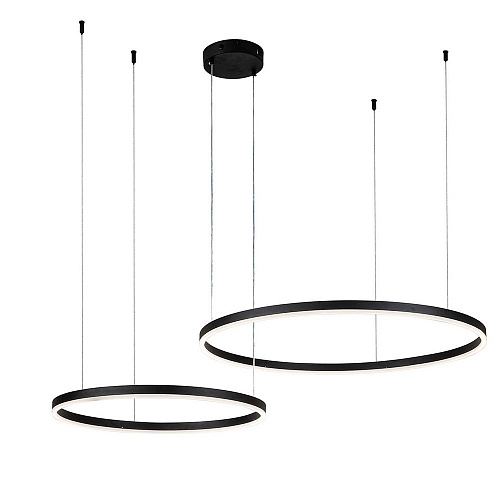 Подвесной светильник 1200*800*140/1240 мм, 2*LED 105W 3000-5700K черный Indigo Galass V000030L, 14001/2P Black