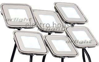 Набор из 6 встраиваемых светильников Arlight KT-S-6x0.6W LED Warm White 12V (квадрат) 018234