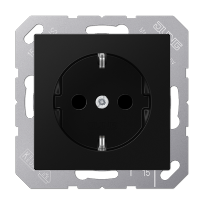 Розетка 2К+З, цвет матовый черный A500 A1520BFSWM