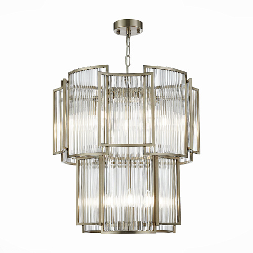 Люстра подвесная 8*E14 SL1234.103.08 никель/прозрачный Cosenza ST-Luce