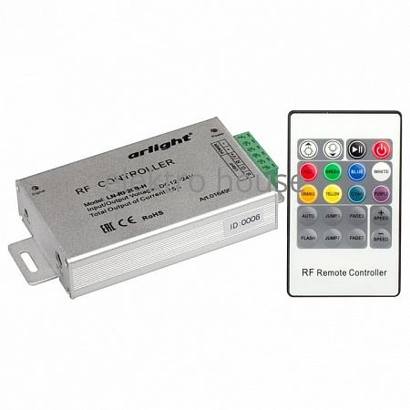 Контроллер-регулятор цвета RGB с пультом ДУ Arlight LN-RF20 LN-RF20B-H (12-24V,180-360W, ПДУ 20кн) 016499