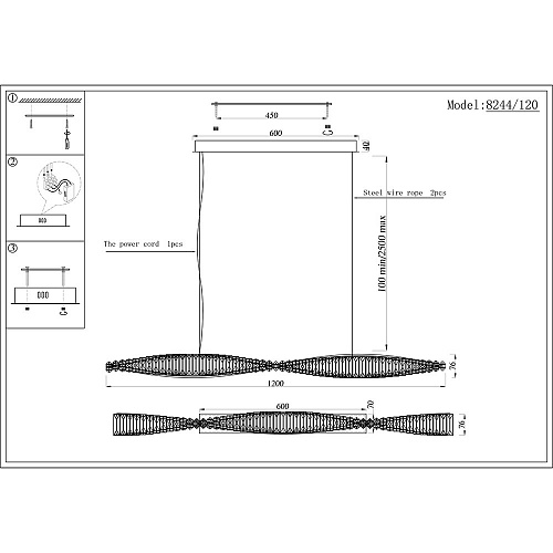 Люстра Newport 8240 8244/120 chrome