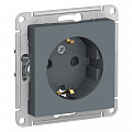 Розетка 2P+E со шторками 16А грифель AtlasDesign ATN000745