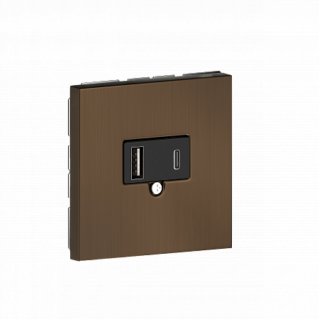 USB зарядное устройство, 3.1A тип A, С, латунь Donel R98 Metal DUSB3100ANC-DA276ME