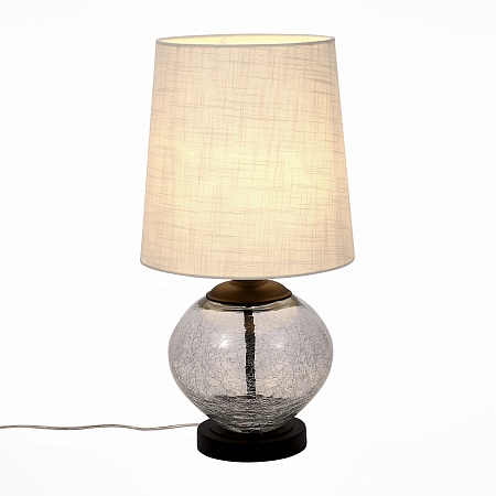 ST LUCE SL971.104.01 Настольная лампа Коричневый, Прозрачное стекло с трещинами/Бежевый E27 1*60W