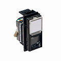 Механизм розетки компьютерной RJ45 cat5e UTP 1 модуль. Цвет Чёрный. Bticino Living Now. KG4279C5E