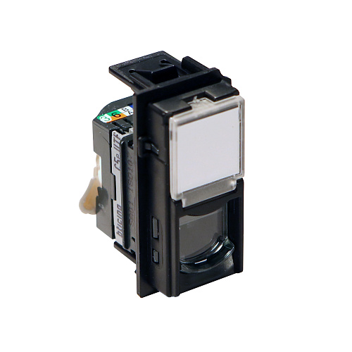 Механизм розетки компьютерной RJ45 cat5e UTP 1 модуль. Цвет Чёрный. Bticino Living Now. KG4279C5E