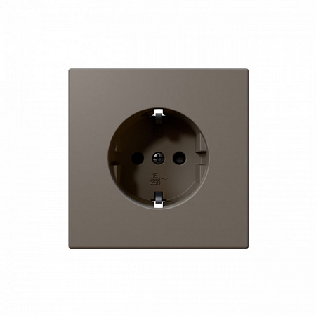 Jasmart FD Матовый тауп (soft touch) Розетка с/з со шторками 16A 250V~