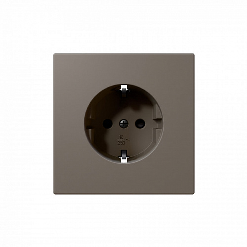 Jasmart FD Матовый тауп (soft touch) Розетка с/з со шторками 16A 250V~