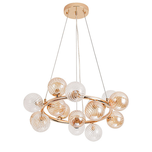 Подвесная люстра 15*G9 A5261LM-15GO золотой/янтарный Etereo Arte Lamp