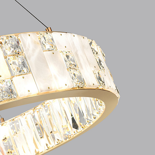 Подвесная хрустальная светодиодная люстра 80W 3700К 5072/80L золото Crossa Odeon Light