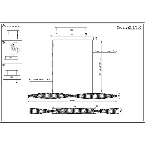 Люстра Newport 8240 8244/160 chrome