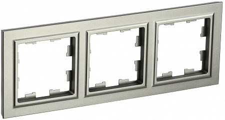 IEK BRITE Рамка 3-местная РУ-3-БрШ шампань