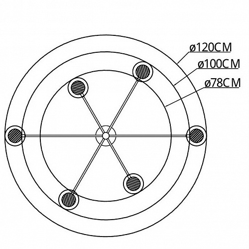 ST LUCE SL6504.302.06 VICO Светильник потолочный Латунь/Латунь LED 6*5W 3000K
