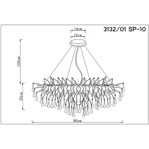 Люстра подвесная 3132/01 SP-10 золото Salice Divinare