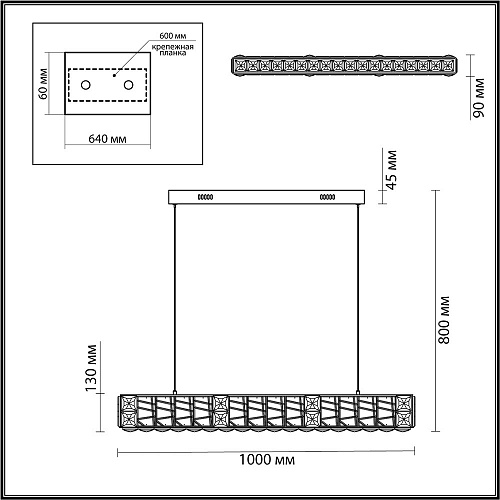 Подвесная хрустальная светодиодная люстра 40W 3700К 5071/40L золото Version Odeon Light