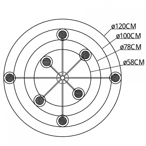 ST LUCE SL6504.302.08 VICO Светильник потолочный Латунь/Латунь LED 8*5W 3000K