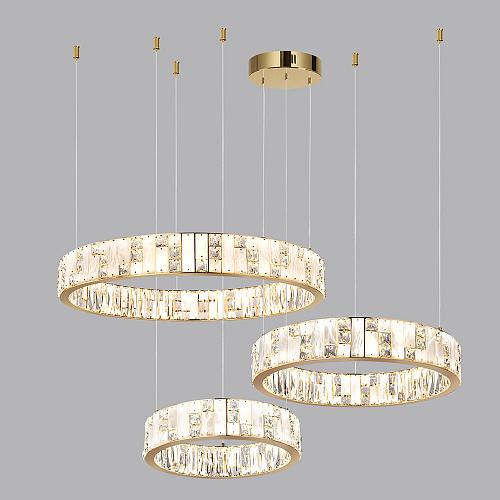 Подвесная хрустальная светодиодная люстра 80W 3700К 5072/80L золото Crossa Odeon Light