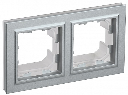 IEK BRITE Рамка 2-местная IP44 РУ-2-БрА-44 алюминий