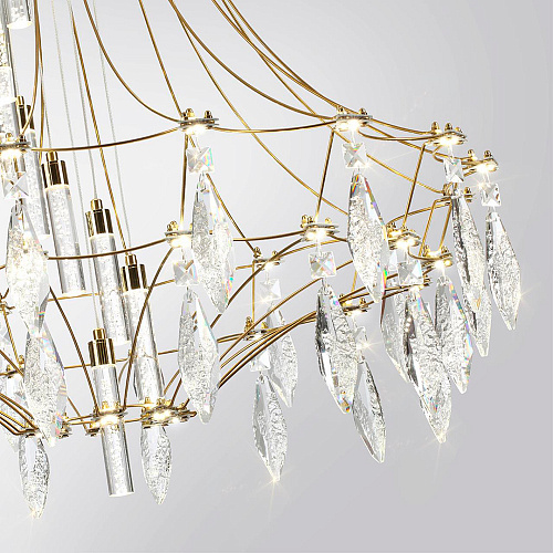 Хрустальная светодиодная люстра 51W 4000K 7000/51L золото Flamenco Odeon Light Exclusive