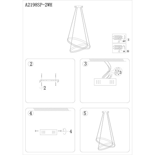 Светильник 60 см, 70W, 3000-6000K, Arte Lamp Meridiana A2198SP-2WH, белый