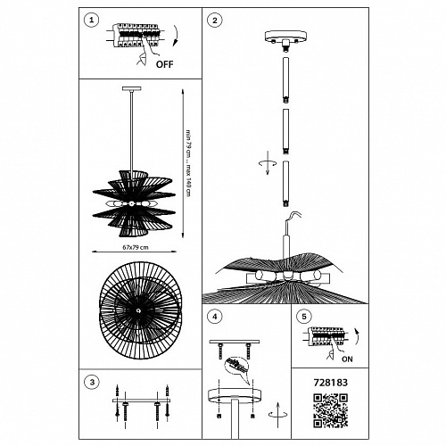 Люстра на штанге Light Star Zeta 728183, золото