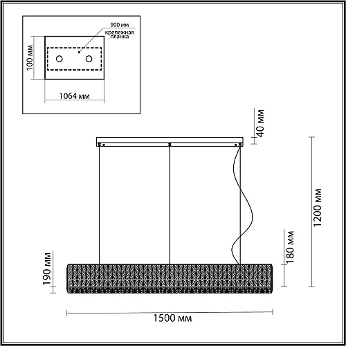 Хрустальная подвесная светодиодная люстра 60W 4000К 4927/60L хром Panta Odeon Light