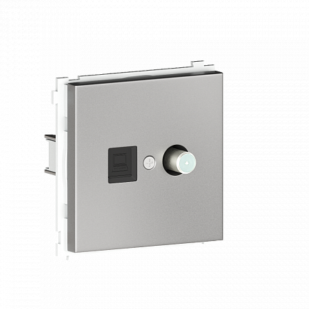 Розетка комбинированная Donel R98 Metal RJ45 + SAT Благородная сталь DA30600-DA889ES