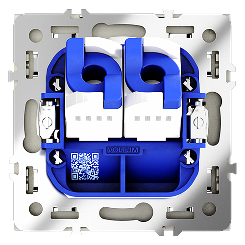 Розетка компьютерная Voltum S70 двойная RJ45+RJ45 кат.6, сталь VLS060205