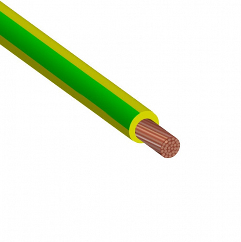 Провод монтажный ПуГВнг(А)-LS 1х4 желто-зеленый (ГОСТ)