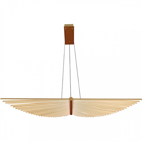 Подвесная люстра 150*38*198 см, 1*LED, 120W, 4000К, Favourite Vingar 4380-1P латунный