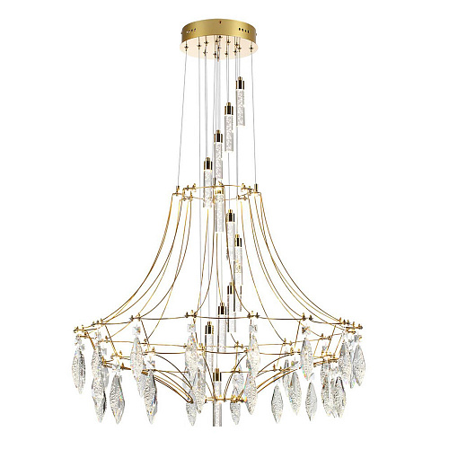 Хрустальная светодиодная люстра 51W 4000K 7000/51L золото Flamenco Odeon Light Exclusive