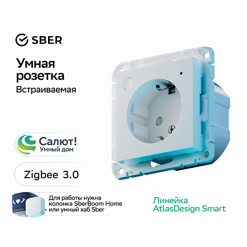 Умная розетка AtlasDesign Smart, белый ATN000145Z