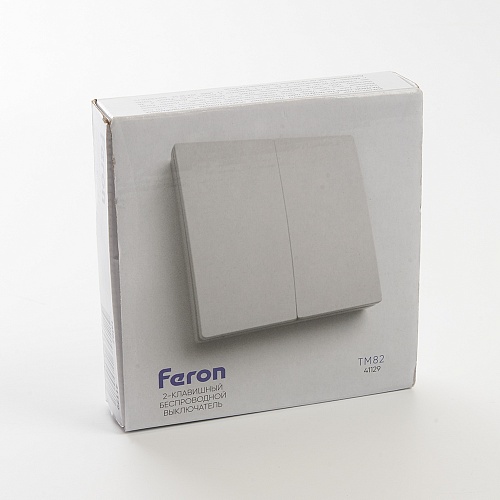 Выключатель беспроводной FERON, TM82 SMART, 230V, 500W, двухклавишный, белый 41129