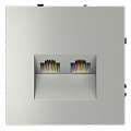Розетка компьютерная Voltum S70 двойная RJ45+RJ45 кат.6, сталь VLS060205