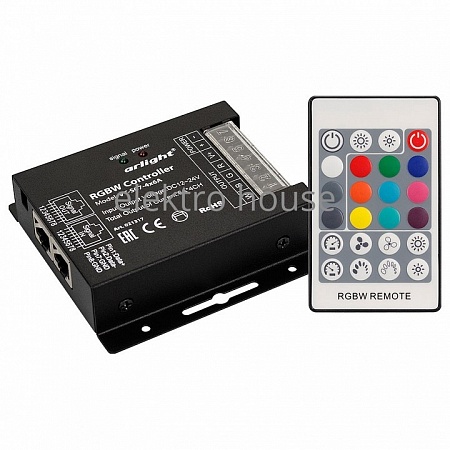 Контроллер-регулятор цвета RGBW с пультом ДУ Arlight VT-S07 VT-S07-4x6A (12-24V, ПДУ 24 кн, RF) 021317