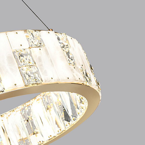 Подвесная хрустальная светодиодная люстра 60W 3700К 5072/60L золото Crossa Odeon Light