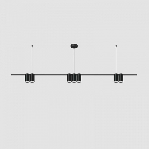Подвесной светильник 7*GU10 DK4063-BK матовый чёрный Orbit Denkirs