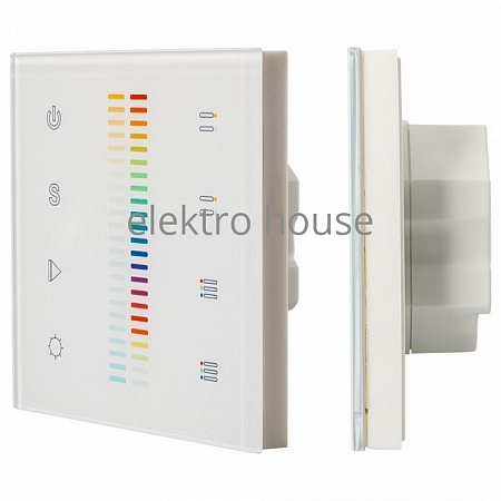 Панель-регулятора цвета RGBW сенсорная встраиваемая Arlight Sens SR-2830C-RF-IN White (12-24V, RGB+CCT, DMX, 4зоны) 019061