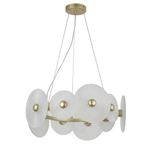 Подвесная люстра 52*23-120 см, 8*LED, 2W, 3000K, F-Promo Arctium 4605-8P, золотой